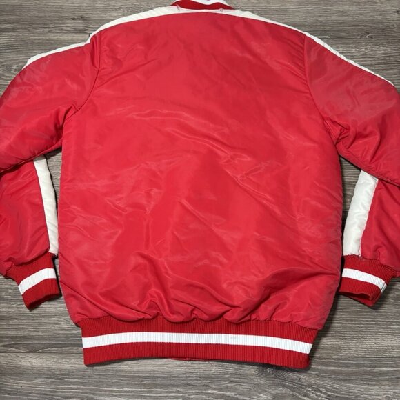 VTG CCM Bomber Jacket Mens S Red White Varsity Retro Nutri Chef Baseball 70s 80s - Picture 16 of 16